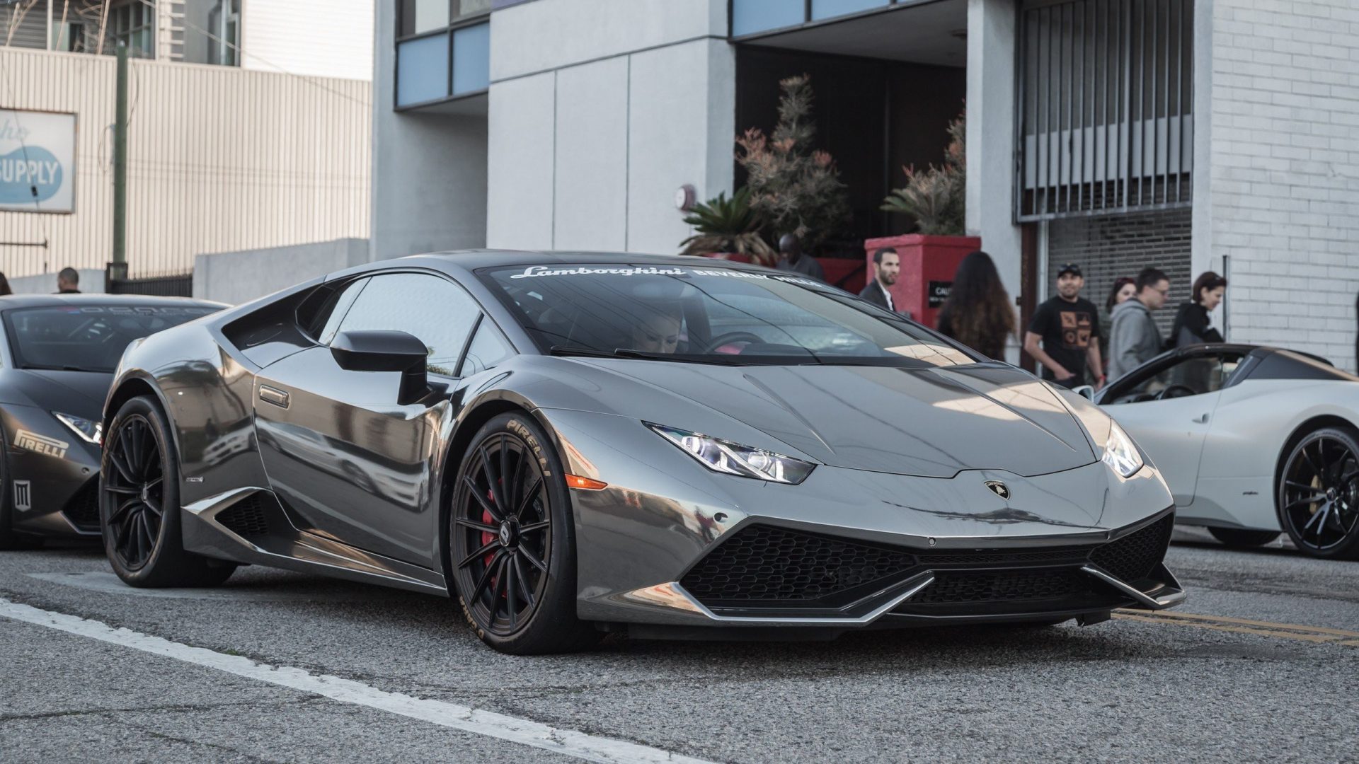 ảnh nền xe lamborghini màu xám đẹp