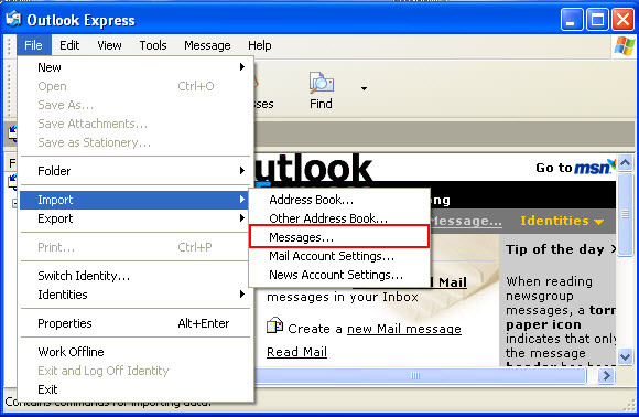 Sao lưu và phục hồi Outlook Express - Backup/Restore Outlook Express