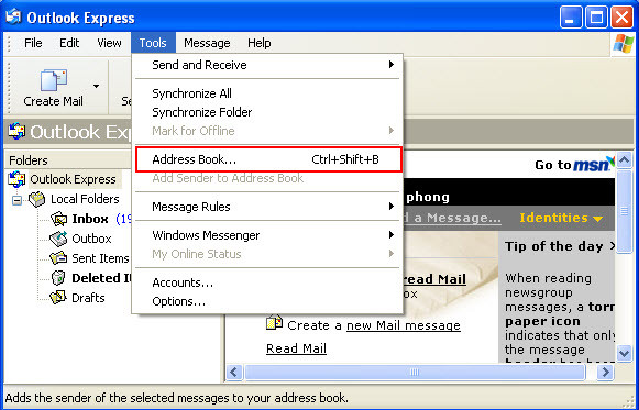 Sao lưu và phục hồi Outlook Express - Backup/Restore Outlook Express