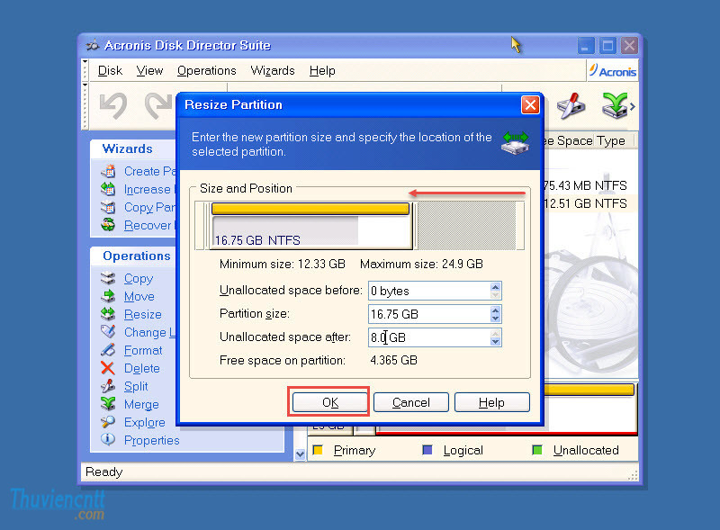 Cách chia lại ổ cứng không mất dữ liệu bằng Acronis disk director 7