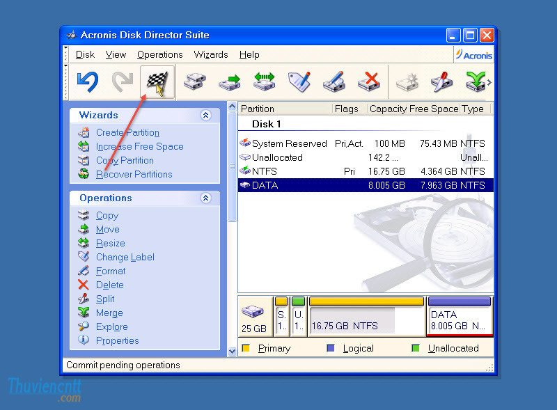 Cách chia lại ổ cứng không mất dữ liệu bằng Acronis disk director 10