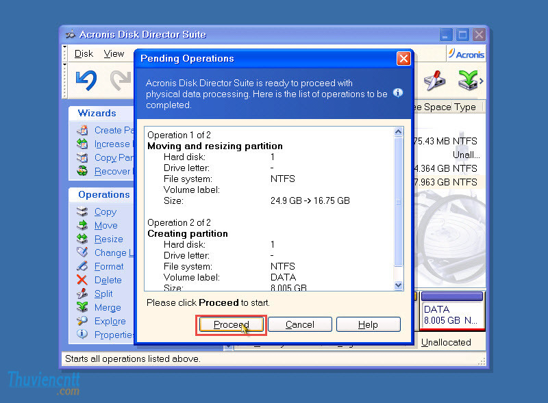 Cách chia lại ổ cứng không mất dữ liệu bằng Acronis disk director 11