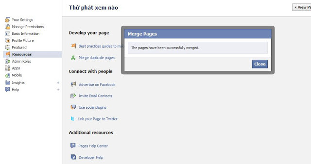 huong dan gop fanpage facebook, huong dan gop 2 fanpage thanh 1, huong dan gop 2 fan page thanh 1