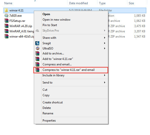 Hướng dẫn nén và giải nén trên winrar 7