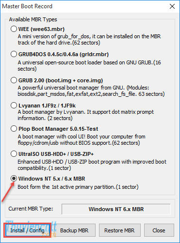 process MBR by bootice
