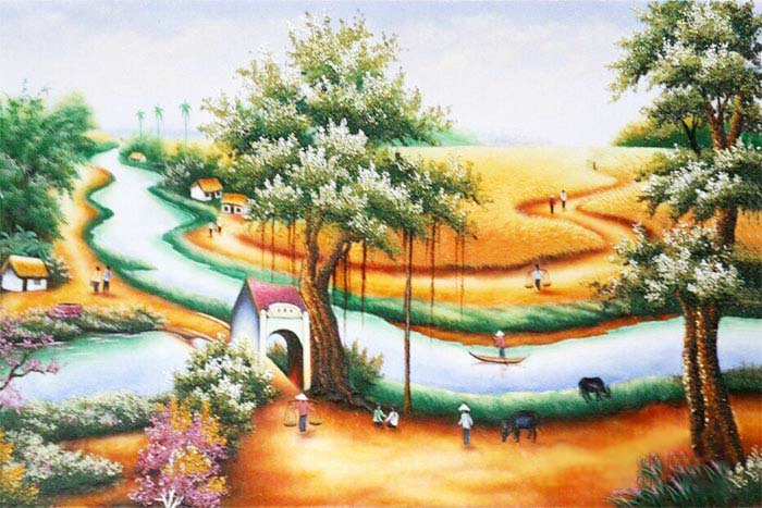 bức tranh phong cảnh quê hương