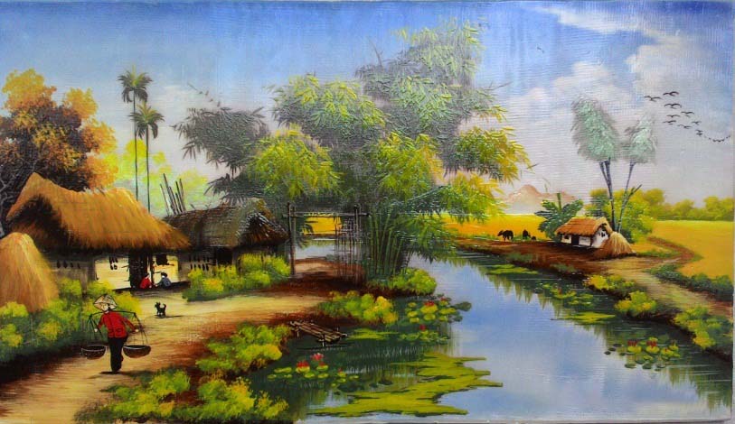 bức tranh về làng quê đất nước