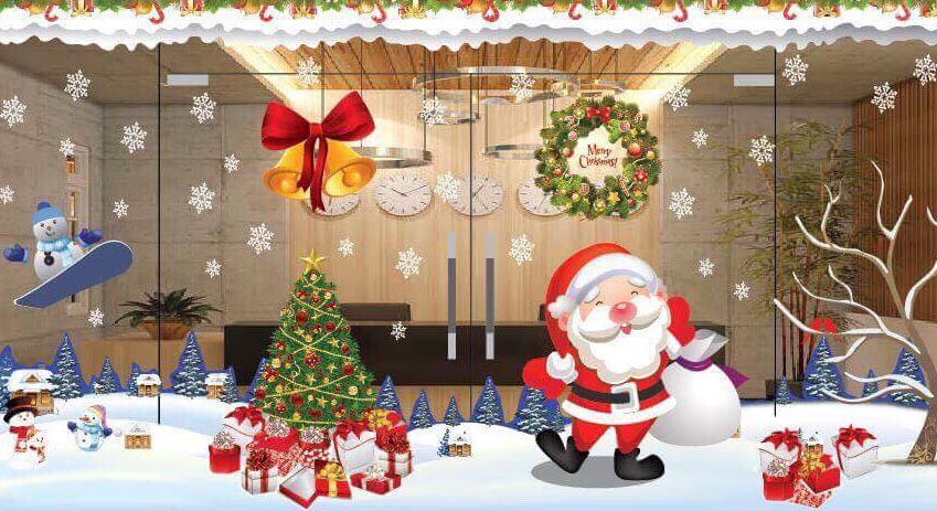 hình ảnh trang trí giáng sinh noel ở cửa hàng