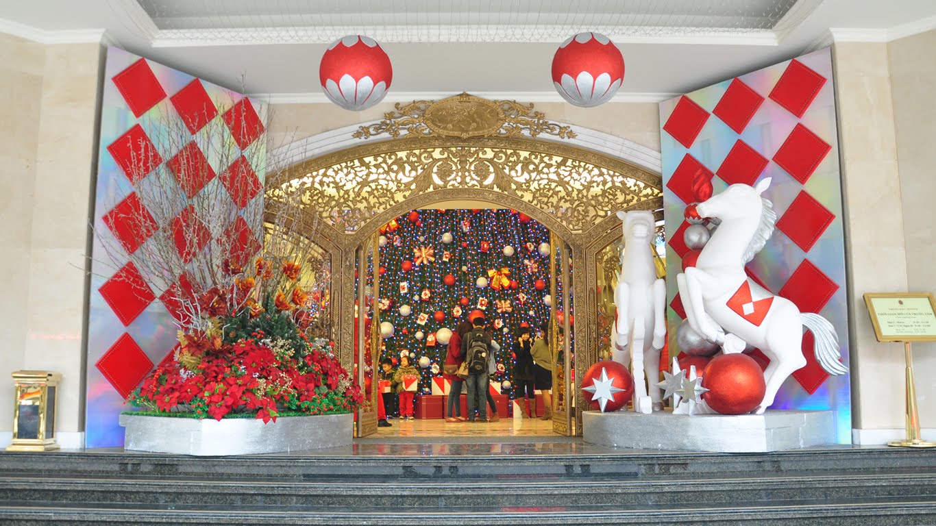 hình ảnh trang trí noel của trung tâm thương mại