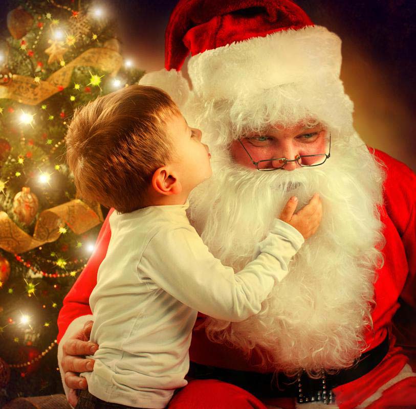 hình ông già noel với trẻ em