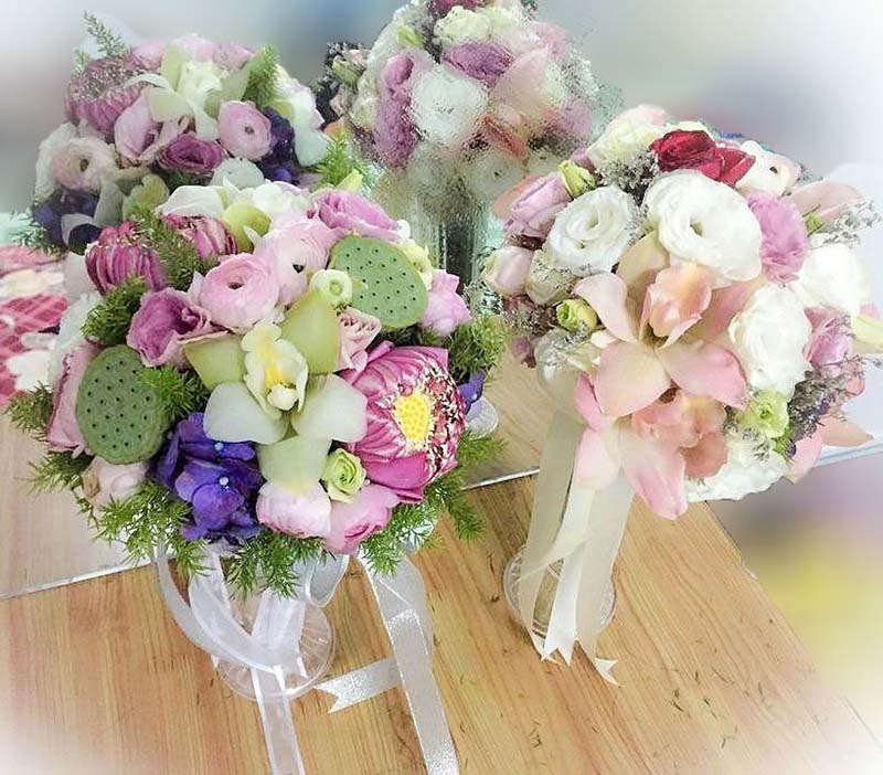 hoa cưới trang trí cho cô dâu và chú rể