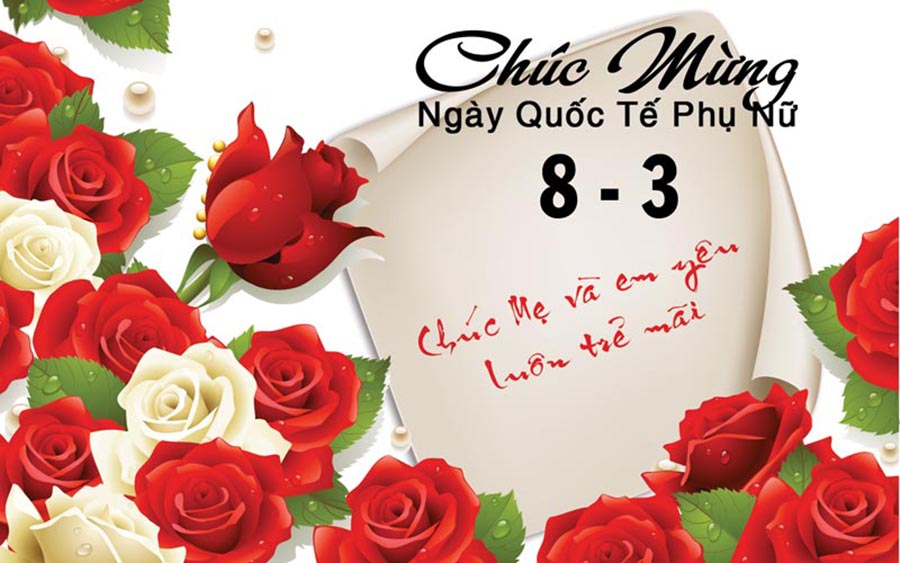 thiệp chúc mừng 8.3 gởi tặng mẹ và bạn gái