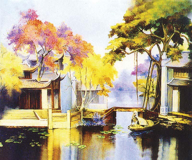 tranh đề tài làng quê