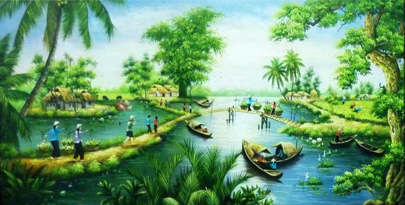 tranh làng quê đất nước