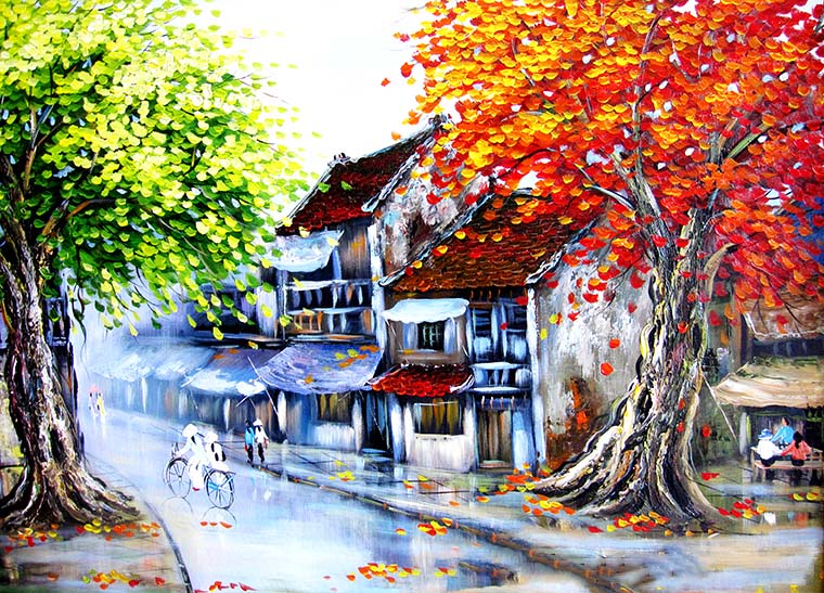 tranh phong cảnh đất nước quê hương