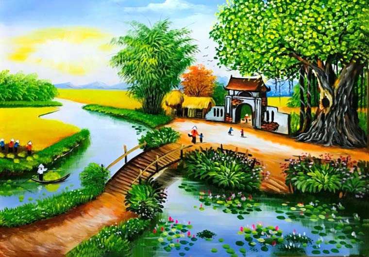 tranh phong cảnh đồng quê đẹp