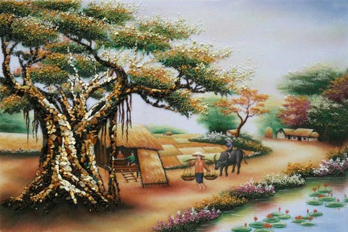 tranh phong cảnh làng quê