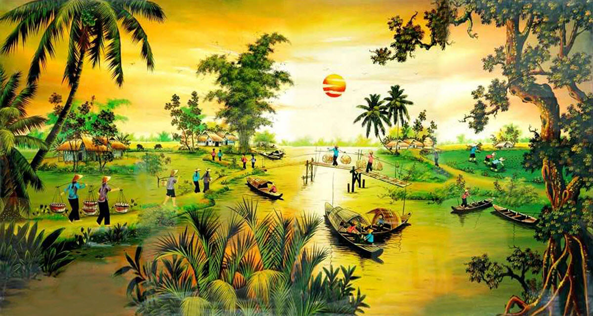tranh vẽ tranh phong cảnh quê hương đất nước