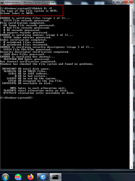 Fix lỗi Windows detected a hard disk problem 04