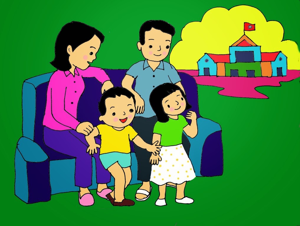 Tranh vẽ đề tài gia đình đẹp nhất - Ảnh đẹp gia đình