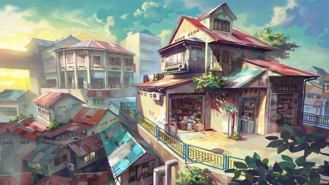 60 Ảnh phong cảnh anime thành phố làng quê 4K đẹp nhất