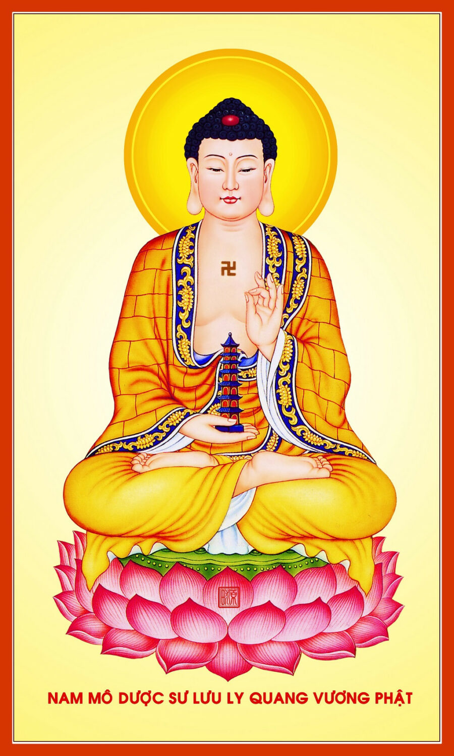 Phật Dược Sư là một vị thánh cao cả, đã giúp đỡ đời người trong việc chữa bệnh và giảm đau. Hãy ngắm nhìn những tác phẩm nghệ thuật mang hình ảnh Phật Dược Sư khổ lớn trên trang web của chúng tôi và cảm nhận tình yêu vô hạn của Ngài đối với con người.