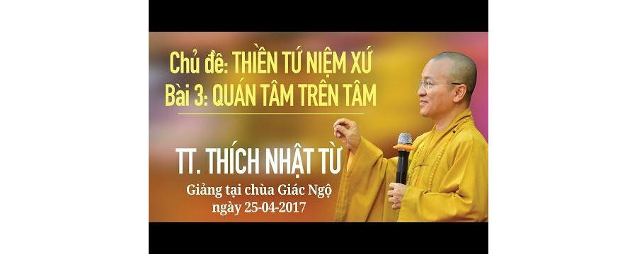 Thiền Tứ Niệm Xứ Phần 3: Quán Tâm Trên Tâm – Thích Nhật Từ